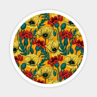 Yellow poppies and red cornflowers Magnet